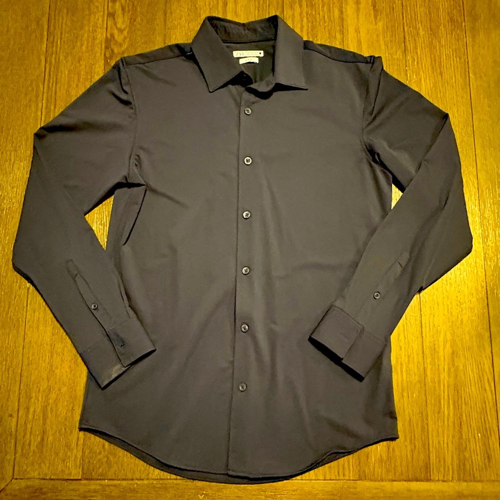 Zara Button Down Shirt Men’s Size Medium Slim Fit Soft Minimalist